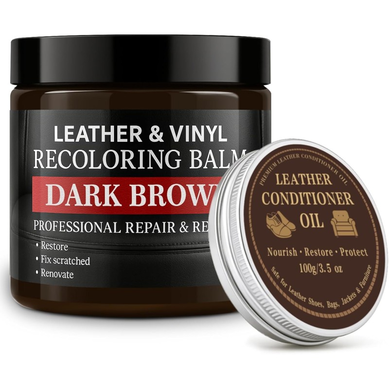 Zestaw koloryzująco-naprawczy do skóry Laxmorph Dark Brown