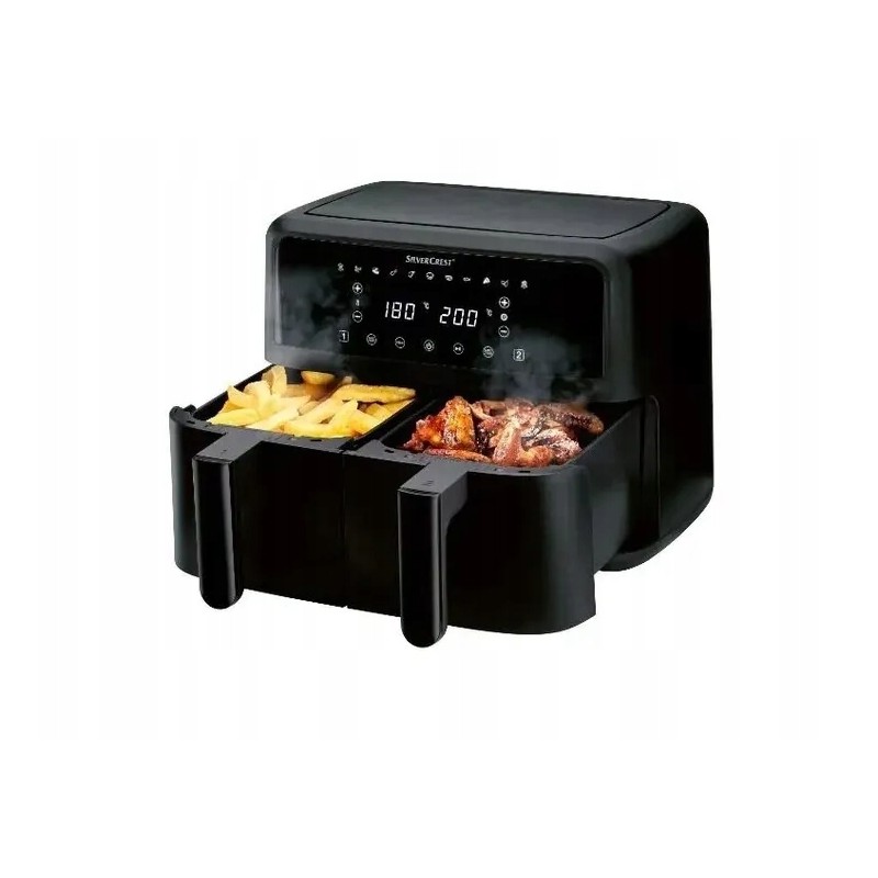 Podwójna frytkownica beztłuszczowa Air Fryer 2600W 2x 4,35l czarna