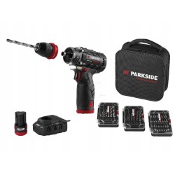 WIERTARKA AKUMULATOROWA PARKSIDE PBSPA E4 12V ZESTAW WKRĘTARKA + TORBA
