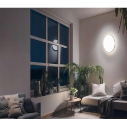 Lampa sufitowa i ścienna LED Livarno Home 15W 3000K 1850 lm 33 cm chrom