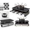3 w 1 GRILL RACLETTE PŁYTA + FONDUE + 8 PATELEK Garnek i Widelce termostat