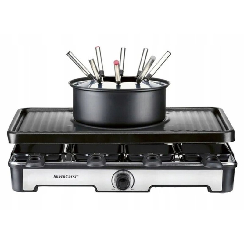 Grill raclette i fondue Silvercrest SRGF 1400 A2, dla 8 osób