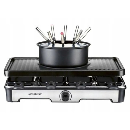 Grill raclette i fondue Silvercrest SRGF 1400 A2, dla 8 osób