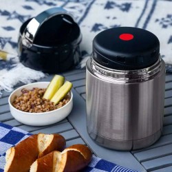 TERMOS OBIADOWY NA ZUPĘ LUNCHBOX POJEMNIK NA ŻYWNOŚĆ TERMICZNY 1,2L Srebrny