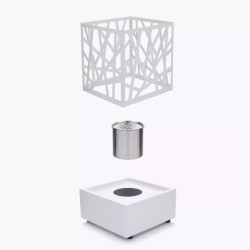 Biokominek BRAND z metalową osłoną 22x30cm biały