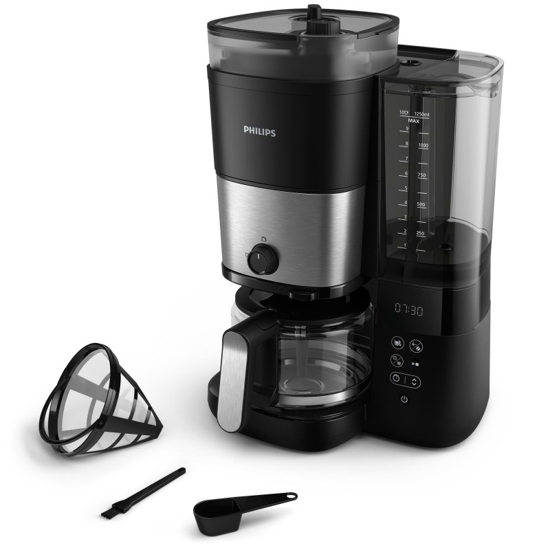 Ekspres przelewowy Philips z wbudowanym młynkiem 1,25 l czarny