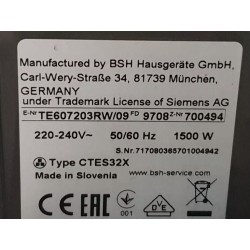 Automatyczny ekspres ciśnieniowy Siemens TE607203RW 1500 W srebrny/szary