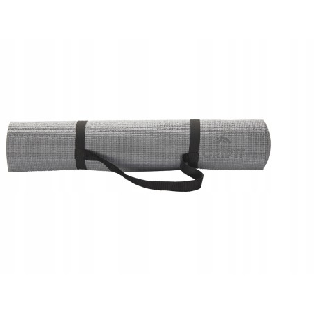 Antypoślizgowa Mata do ćwiczeń jogi Yoga Crivit 183x61cm szary z uchwytem