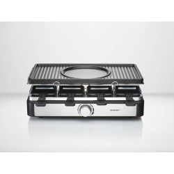 3 w 1 GRILL RACLETTE PŁYTA + FONDUE + 8 PATELEK Garnek i Widelce termostat